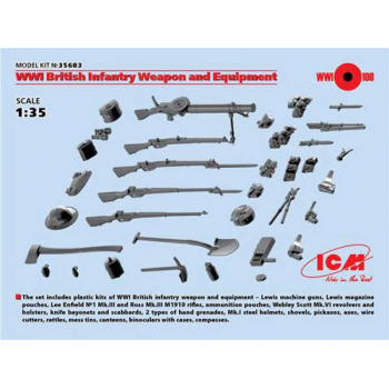 Accessories British Infantry weapon & equipment WW I